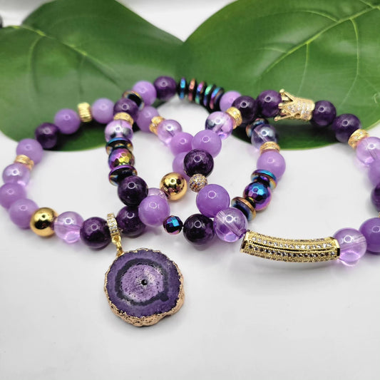 Purple Stoned Set